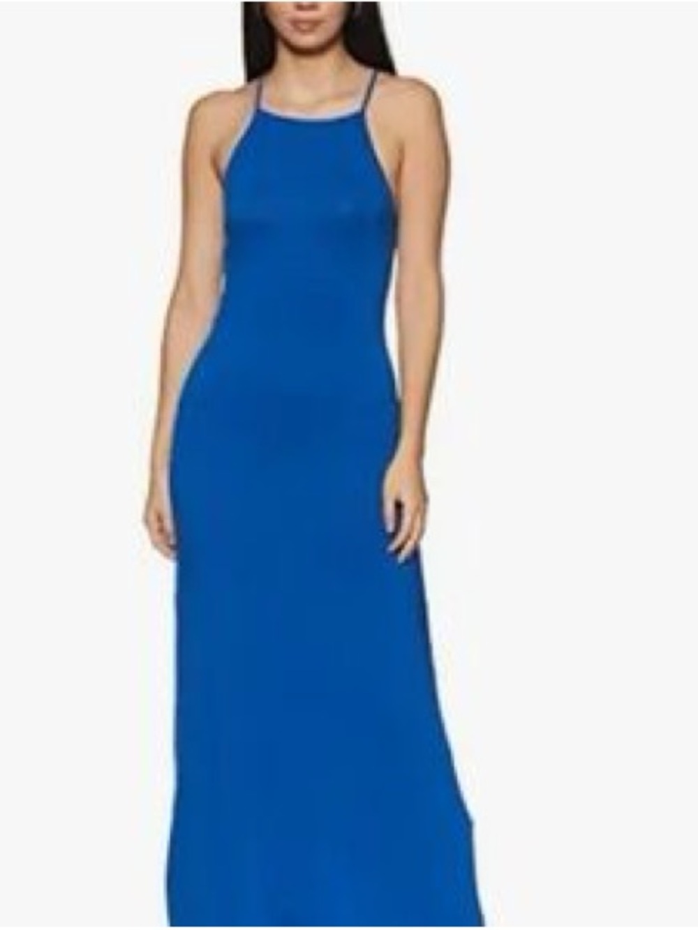Forever 21 Sleek Royal Blue Maxi Dress - Sleeveless Halter